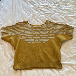 Pendleton Geometric Wool Sweater in Mustard and Gray